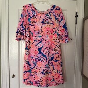 Lilly Pulitzer Swirling Sea Dream Preston Dress 100% Pima cotton size large
